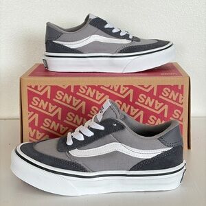 New Vans Brooklyn Ls Sneakers - Tonal Asphalt Grey - Youth Size 12
